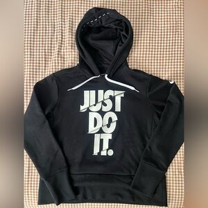 Nike Black Dri-Fit Cropped Pullover Hoodie Size Small